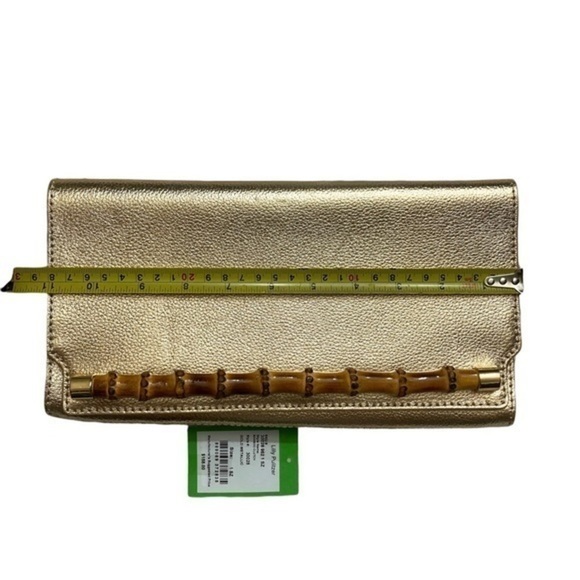 Lilly Pulitzer gold evening clutch bag msrp $158 with tag